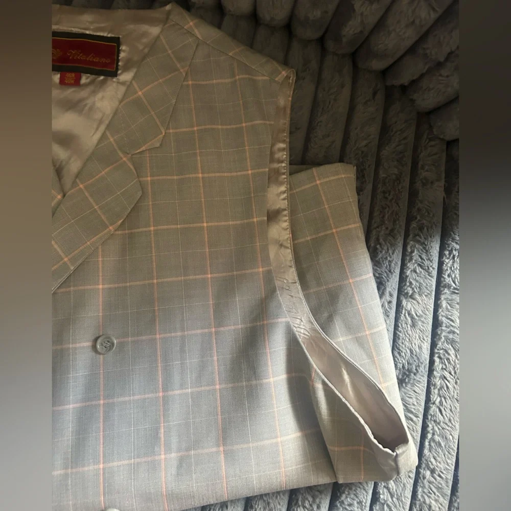 Men's Grey plaid Vitaliano Shirt Vest - Picture 2 of 6